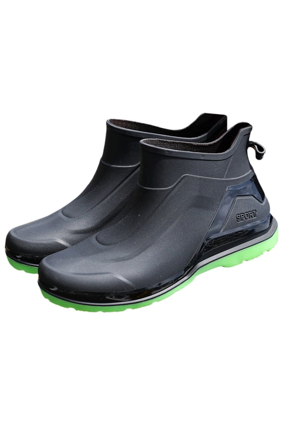 Men's Short Tube Rain Boots Waterproof Non Slip Lightweight Ankle Garden Work Fishing Boating Boots