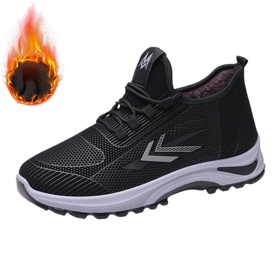AUDeals Men's Snow Shoes, Thermal Slip On Boots with Waterproof Comfort for Outdoor Hiking and Winter Walking (Grey, 9)