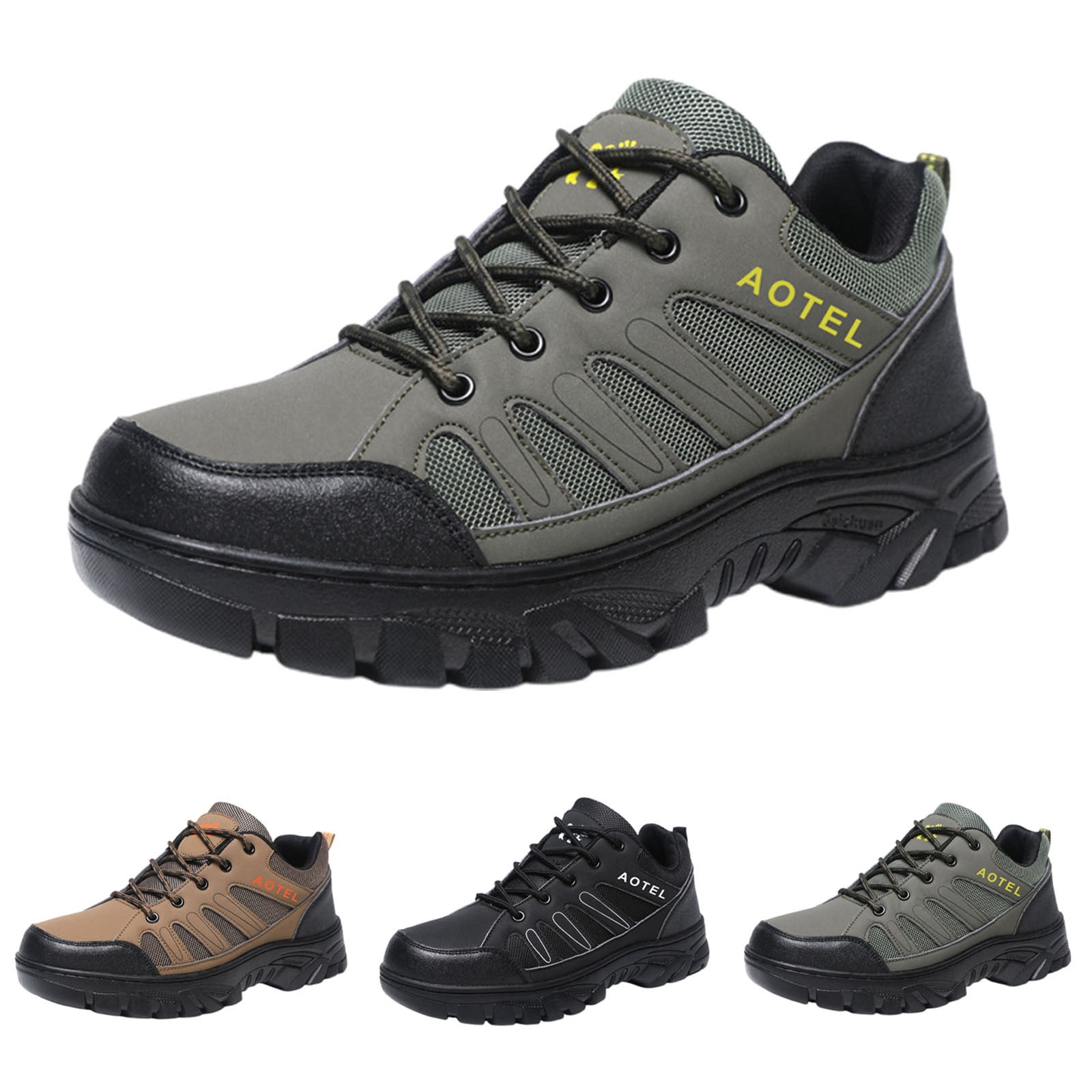 AUDeals Men's Waterproof Hiking Shoes, Lightweight Mountain Trekking Boots with Anti Slip Support, Breathable Outdoor Walking