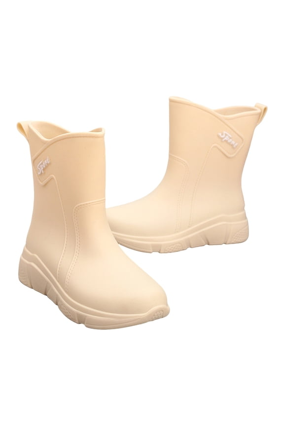 Men’s Women’s Deck Boots Waterproof Non Slip Rubber Outdoor Work Shoes Boating Camping Fishing Gardening Boots (White, 6.5)