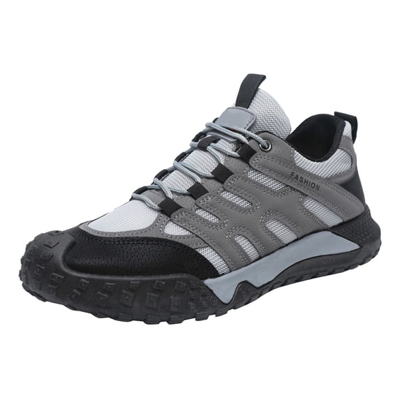 AUDeals Men’s Work Shoes Athletic Sport Shoes Lightweight Anti Slip Indestructible Sneakers Outdoor Work Utility Shoes (Grey, 7.5)
