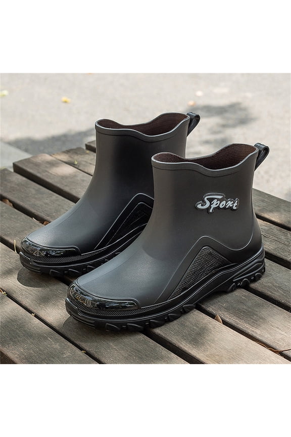 Men's and Women's Deck Boots, Waterproof Rubber Ankle Shoes with Slip On Comfort for Gardening, Fishing and Boating