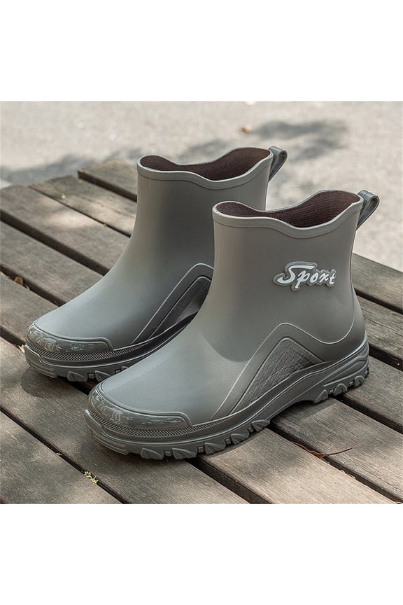 Men's and Women's Deck Boots, Waterproof Rubber Ankle Shoes with Slip On Comfort for Gardening, Fishing and Boating