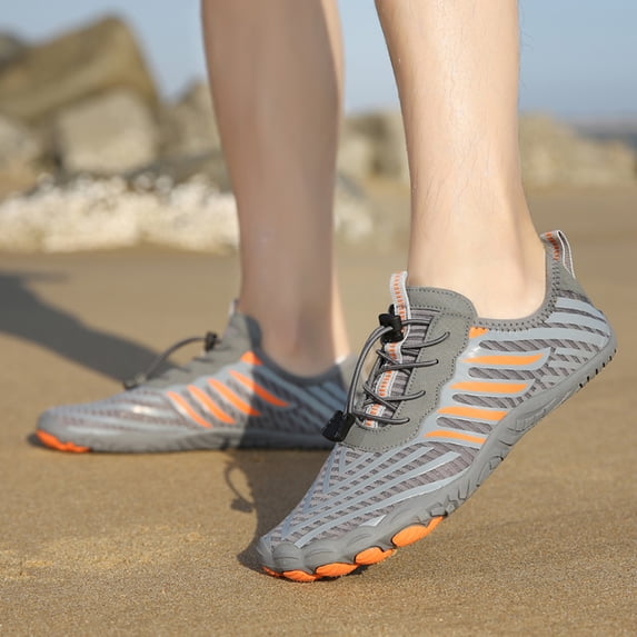 AUDeals Men's and Women's Water Shoes, Quick Dry Aqua Shoes with Elastic Stripes for Hiking, Swimming and Diving