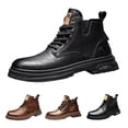 thumbnail image 1 of AUDeals Mens Leather High Top Combat Boots Water Resistant Lace Up Hiking Chukka Boots (Black, 8), 1 of 7