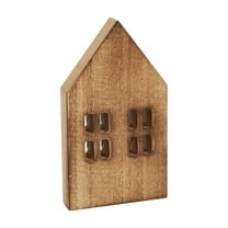 AUDeals Miniature Wooden Christmas House Decor Wood Craft Design Small Wood Craft for Holiday Display, Village Scenes & Festive Home Decor