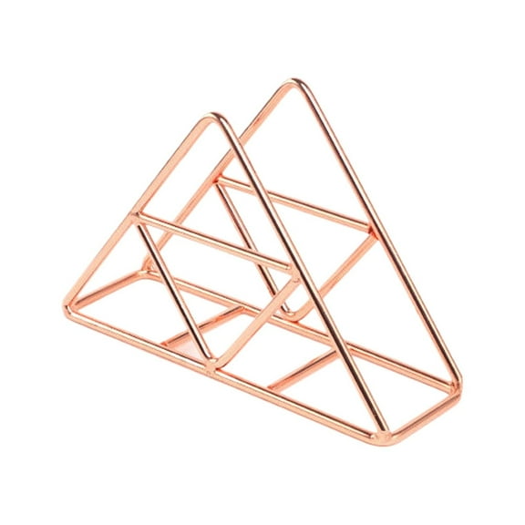 AUDeals Napkin Holder Metal Wire Triangle Shape with Wooden Paper Towel Holder, Napkin Holder for Table, Modern Napkin Holder for Kitchen Table Decor Cocktail Bar