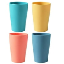 AUDeals PP Set of 8 Kids Plastic Cups Children Drinking Cups Reusable Water Tumblers for Kids & Toddlers Bright Colored Yellow * 2 Green * 2 Blue * 2 Orange * 2