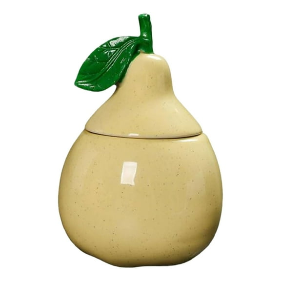 AUDeals Pear Shaped Ceramic Tea Canister, Airtight Storage Jar for Coffee Sugar Flour Candy, Decorative and Functional for Kitchen Counter and Pantry, Canister