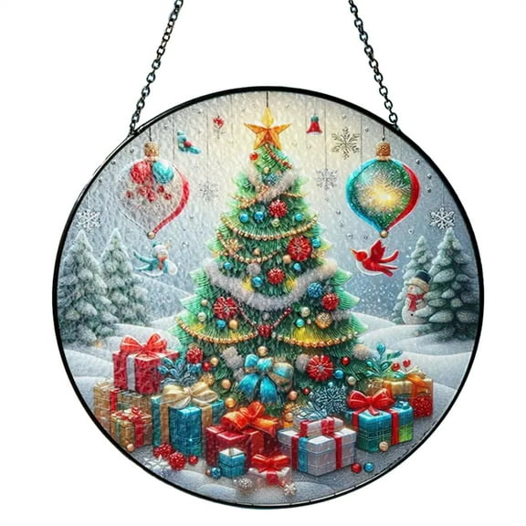 AUDeals Personalized Christmas Ornament Custom Photo and Name 2D Acrylic Tree Decor Flat Hanging Ornament for Family Couple Home and Wall Christmas Decoration Gift