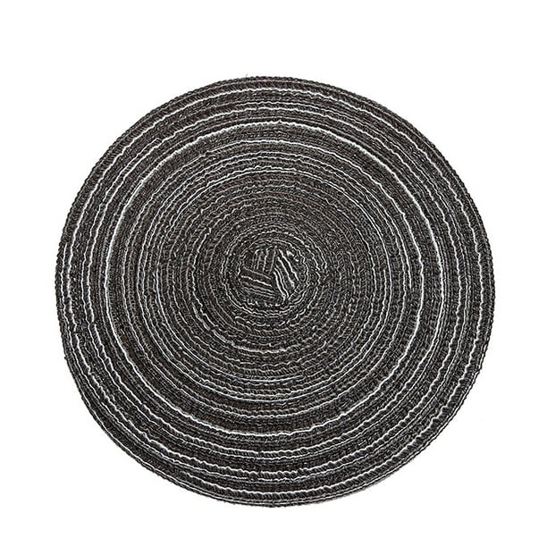AUDeals Placemats Washable Woven Placemats for Dining Table Plastic Placemats Washable Place Mats for Dining Table Durable Plastic Woven Round Table Mats 15 Inch