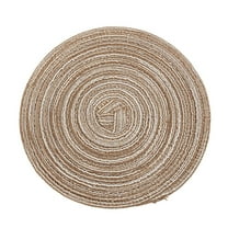 AUDeals Placemats Washable Woven Placemats for Dining Table Plastic Placemats Washable Place Mats for Dining Table Durable Plastic Woven Round Table Mats 15 Inch