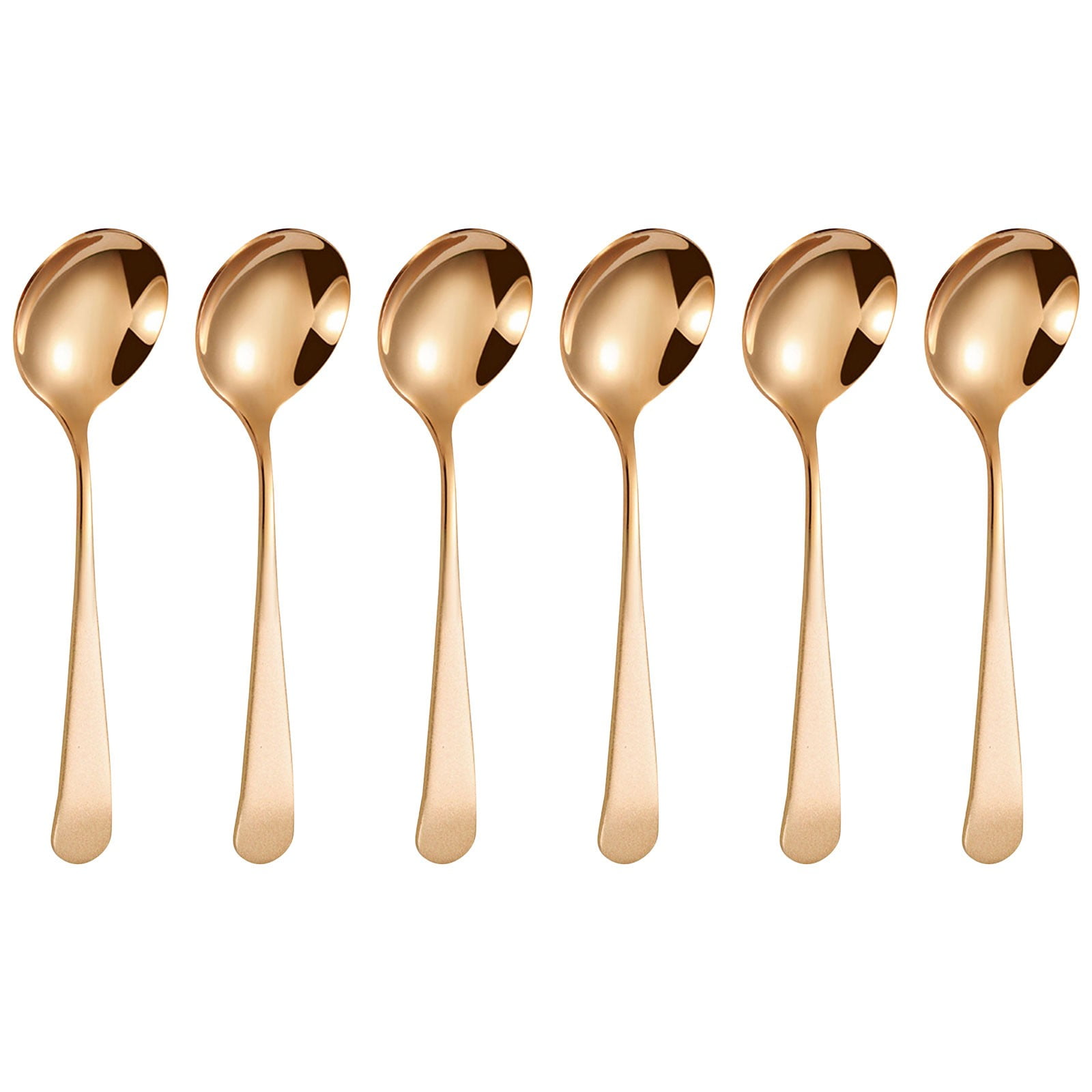 AUDeals ‌Round Spoon 304 Stainless Steel Thick Round Bottom Soup Spoon ...
