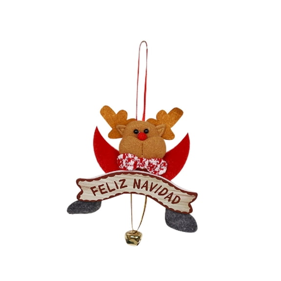 AUDeals Santa Snowman Bell Christmas Ornaments Hanging Decor Set for Xmas Tree Holiday Home Yard Garden Indoor Outdoor Christmas Party Decoration