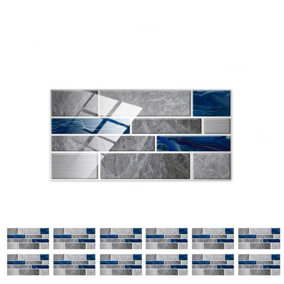 AUDeals Self-Adhesive Peel and Stick Wallpaper 3D Brick Stone Design for Kitchen Backsplash, Bathroom, Home Decor (12 Pcs)