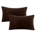 AUDeals Soft Corduroy Striped Velvet Rectangle Decorative Throw Pillow