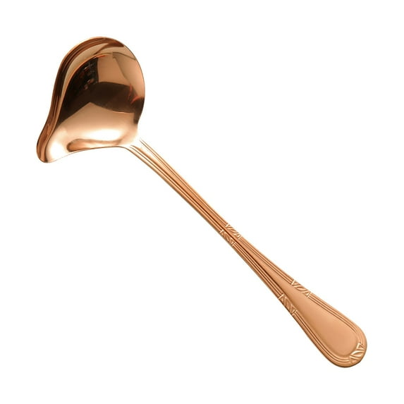 AUDeals Stainless Steel Gravy Ladle with Pour Spout, Long Handle Sauce and Drizzle Spoon for Precise Serving of Gravies, Sauces, and Dressings, Kitchen Utensil for Cooking and Entertaining