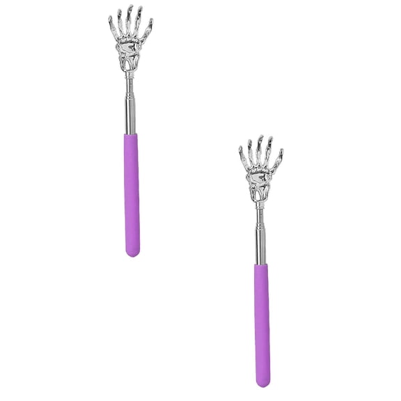 AUDeals Stainless Steel Telescopic Back Scratcher Scratching Hands Extendable,Stainless Steel Portable Telescoping Back Scratchers for Adults Men Women, with Rubber Handles *2PCS