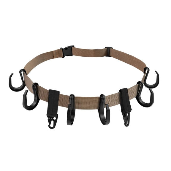 AUDeals Tree Stand Gear Hanger Strap with 8 Large Hooks, Lightweight Multi-Hook Holder for Hunting, Camping, and Hiking, Durable Accessory for Bow and Equipment, Black