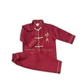 thumbnail image 1 of AUDeals Unisex Kids Cotton Blend Kung Fu Suit Long Sleeve Tai Chi Uniform Martial Arts Taichi Traditional Performance Clothing (Wine, 4 Years), 1 of 3