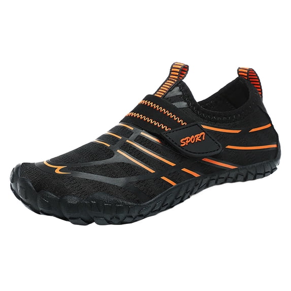AUDeals Water Shoes for Women and Men Quick Dry Aqua Socks Wide Toe Slip On Barefoot Shoes for Beach Pool Hiking (Black, 6)
