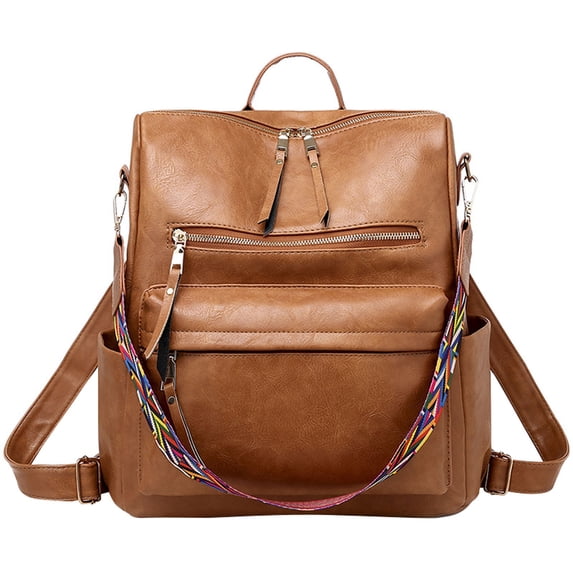 AUDeals Women Fashion Leather Backpack Purse, Large Capacity Convertible Shoulder Bag, Designer Ladies Casual Travel College Daypack