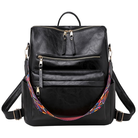 AUDeals Women Fashion Leather Backpack Purse, Large Capacity Convertible Shoulder Bag, Designer Ladies Casual Travel College Daypack
