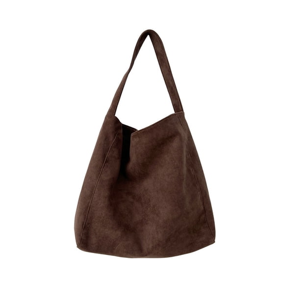 AUDeals Women Large Suede Tote Bag, Big Capacity Slouchy Shoulder Bag, Suede Purse Satchel Work Handbag, Winter Crescent Bag for Travel Daily Use