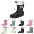 thumbnail image 1 of AUDeals Women Mid Calf Rain Boots, Waterproof Rubber Garden Boots, Non Slip Ankle Rain Shoes with Drawstring (Black, 6), 1 of 5