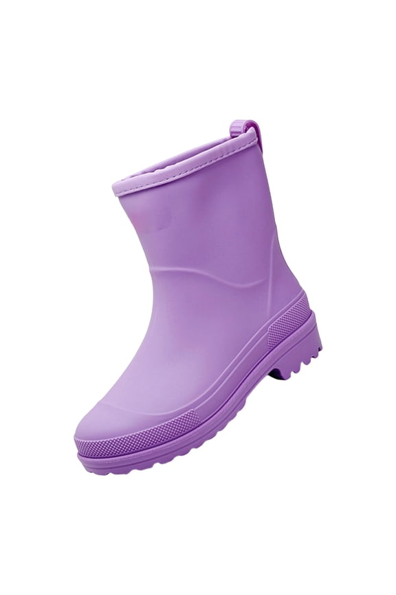 Women Rain Boots, Waterproof Insulated Lightweight Platform Mud Boots, Rubber Fashion Boots for Gardening (Purple, 6)