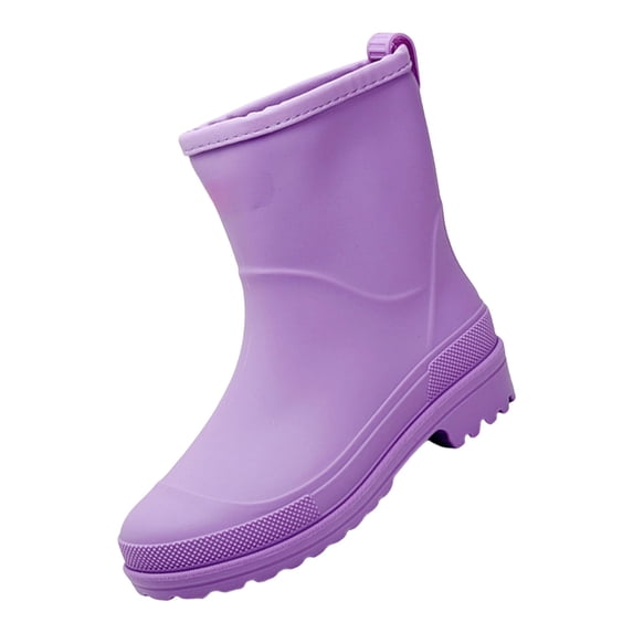 AUDeals Women Rain Boots, Waterproof Insulated Lightweight Platform Mud Boots, Rubber Fashion Boots for Gardening (Purple, 7.5)