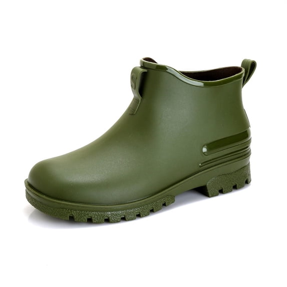 AUDeals Women Short Rain Boots, Waterproof Ankle Booties with Comfortable Insoles, Outdoor Garden Work Shoes (Green, 10)