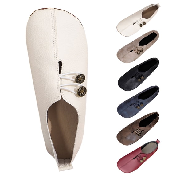 AUDeals Women's Boat Shoes, Round Toe Flats with Button Detail and Lightweight Comfort for Daily Wear and Hiking (White, 9.5)