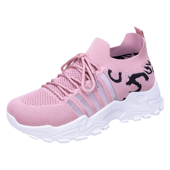 AUDeals Women’s Casual Sneakers Slip Resistant Lightweight Breathable Shoes Flexible Abrasion Resistant Sole Tennis Shoes (Pink, 8)