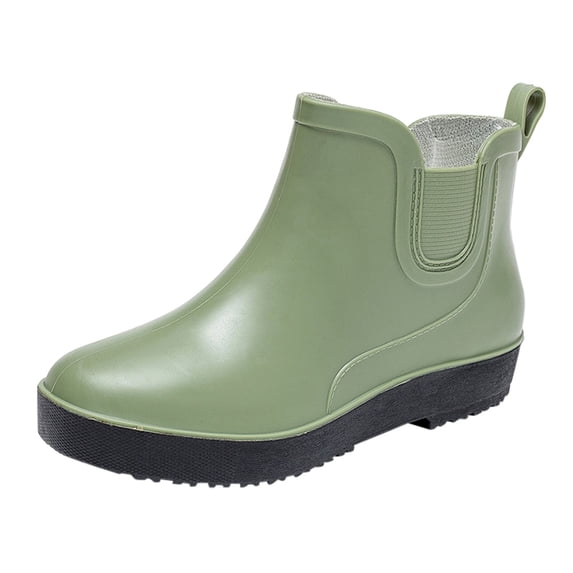 AUDeals Women's Chunky Platform Rain Boots Anti Slip Thick Sole Casual Walking Fishing Garden Work Shoes