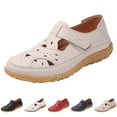 thumbnail image 1 of AUDeals Women's Closed Toe Sandals, Orthopedic Flat Shoes with Arch Support and Breathable Hollow Out Comfort (Beige, 8.5), 1 of 7