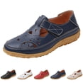 thumbnail image 1 of AUDeals Women's Closed Toe Sandals, Orthopedic Flat Shoes with Arch Support and Breathable Hollow Out Comfort (Blue, 11), 1 of 8