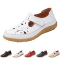 thumbnail image 1 of AUDeals Women's Closed Toe Sandals, Orthopedic Flat Shoes with Arch Support and Breathable Hollow Out Comfort (White, 9), 1 of 9