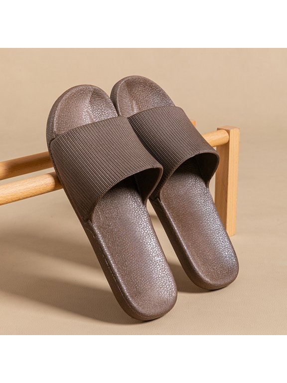 Women's Cloud Slides, Leather Slip On Sandals with Wide Width Comfort, Non Slip Platform Style for Travel and Beach