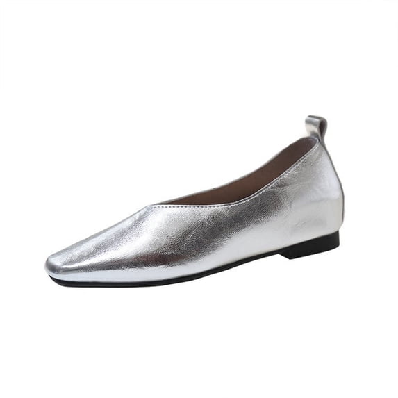 AUDeals Women's Dress Shoes, Faux Leather Loafers with Pointed Toe and Low Wedge Comfort for Work and Formal Wear