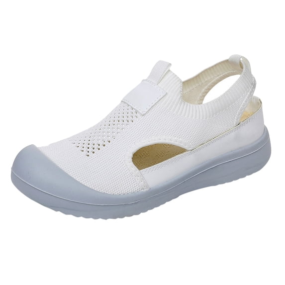 AUDeals Women’s EVA Cushion Walking Shoes Orthopedic Slip On Sneakers Breathable Lightweight Comfortable All Season Wear (White, 5)