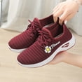 thumbnail image 1 of AUDeals Women's Floral Print Bowling Shoes, Air Cushion Sneakers with Arch Support for Work, Gym and Running (Red, 6), 1 of 8