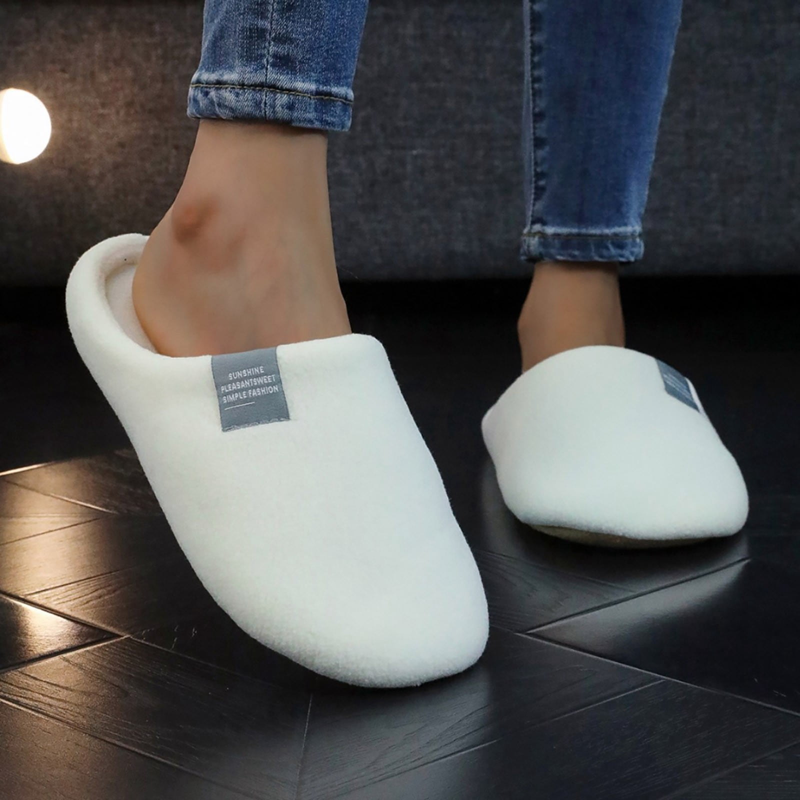 AUDeals Women's House Slippers, Fluffy Memory Foam Indoor Outdoor Shoes ...