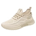 thumbnail image 1 of AUDeals Women’s Knit Mesh Slip On Sneakers Lightweight Breathable Low Top Running Tennis Shoes Casual Walking Shoes (Beige, 8), 1 of 9