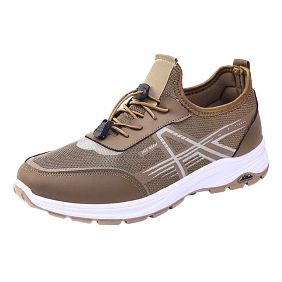 AUDeals Women’s Lace Up Running Shoes Non Slip Walking Shoes Breathable Gym Workout Sneakers Travel Work Sports Shoes (Brown, 7.5)