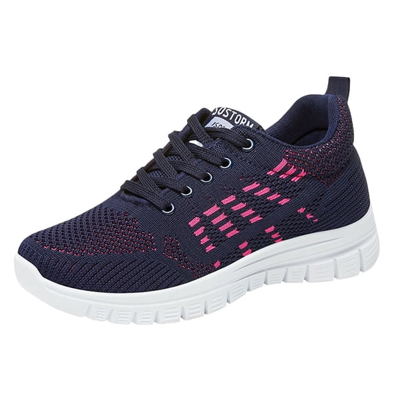 AUDeals Women’s Mesh Breathable Sneakers Air Cushion Casual Running Shoes Ortho Stretch Cushion Arch Support Plantar Fasciitis (Blue, 6)