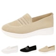 thumbnail image 1 of AUDeals Women's Orthopedic Sneakers, Breathable Woven Mesh Shoes with Arch Support for Standing All Day Comfort (Beige, 9), 1 of 9