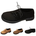thumbnail image 1 of AUDeals Women's Oxford Shoes, Lace Up Business Flats with Low Heel Comfort and Non Slip Style for Formal Wear (Black, 6), 1 of 9