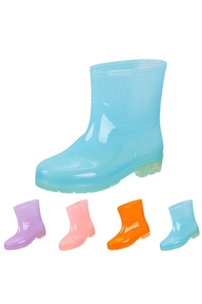 Women's Rain Boots, Transparent Short Ankle Shoes with Waterproof Comfort for Outdoor Work (Sky Blue, 7)