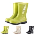 thumbnail image 1 of AUDeals Women's Rain Shoes, Mid Calf Rubber Boots with Water Resistant Comfort for Outdoor Work and Wading (Green, 8.5), 1 of 8